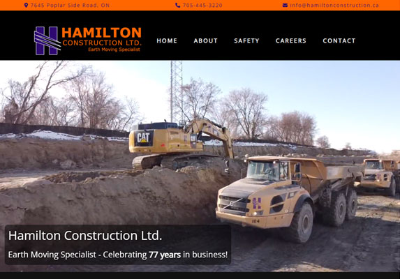 Hamilton Construction Ltd - Earth Moving Specialist, Collingwood/Hanover ON